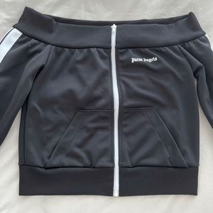 Authentic Palm Angels Off-the-shoulder Track Jacket in black